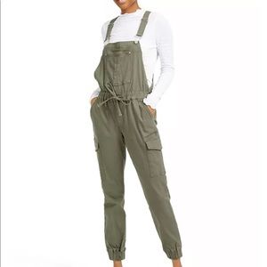 Almost Famous Green Jogger Overalls